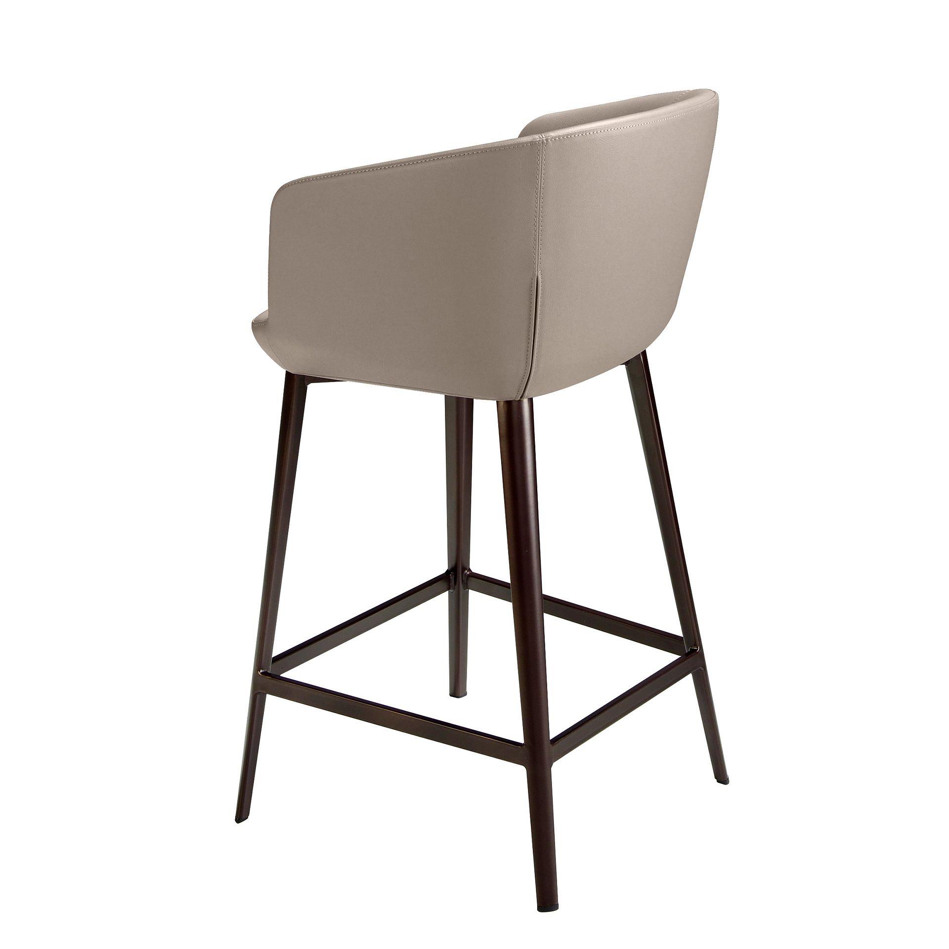 Sgabello da bar in ecopelle grigio 6