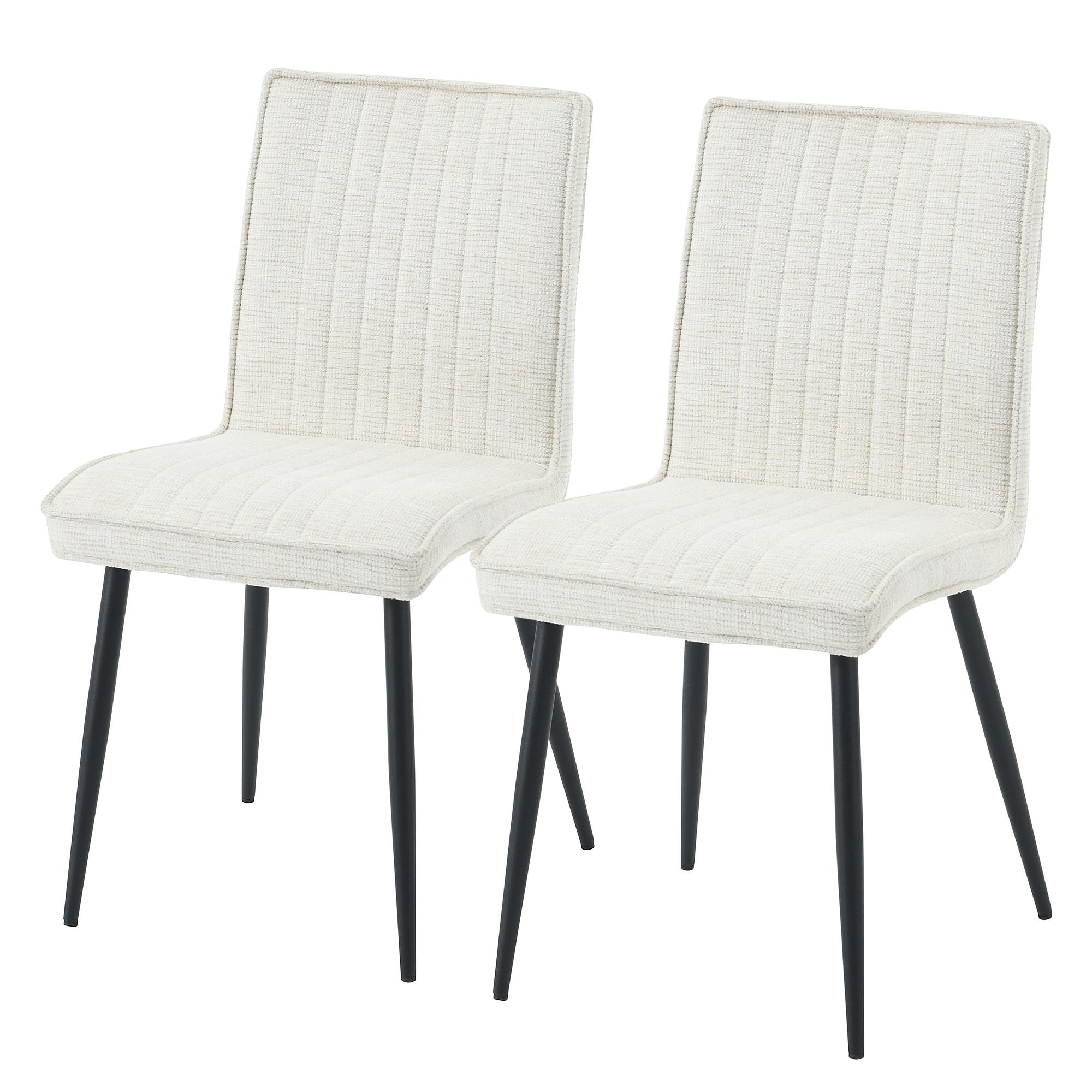 Upholstered chair CIRIANO set of 2 Chenille Iron Beige Black 0
