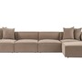 Sofa Récamiere Rechts Leinen Holz Cappuccino 1