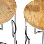 Agra Set aus 2 Mangoholz Beistelltischen mit runder Platte
 2