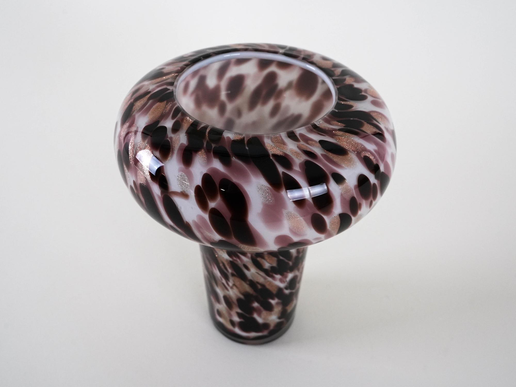 Leopard print glass vase brown 6