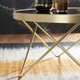 Geometrischer Couchtisch Gold mit schwarzer Tischplatte 3