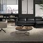 Runder Couchtisch Holzfurnier Stahl 100cm 3