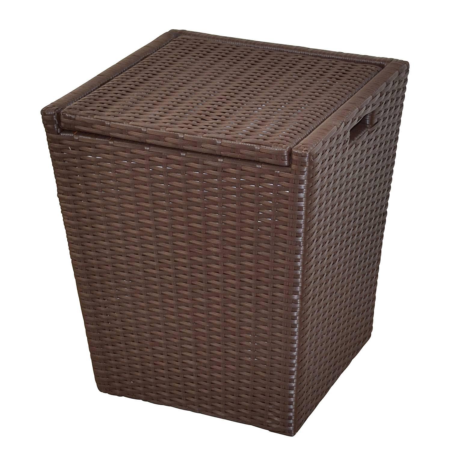 Gladysdale Wäschekorb Polyrattan Braun 0