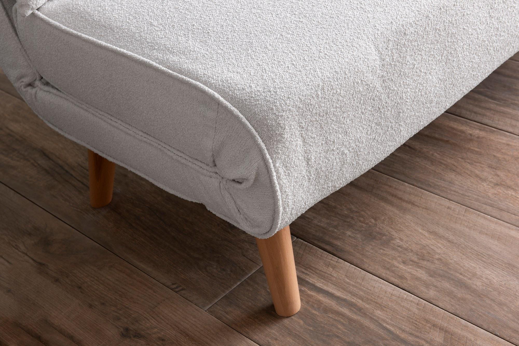 Foldable Sofa Bed 2-Seater White 4