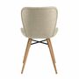 2x Upholstered chair LIVARAS Fabric Radis Cream 4