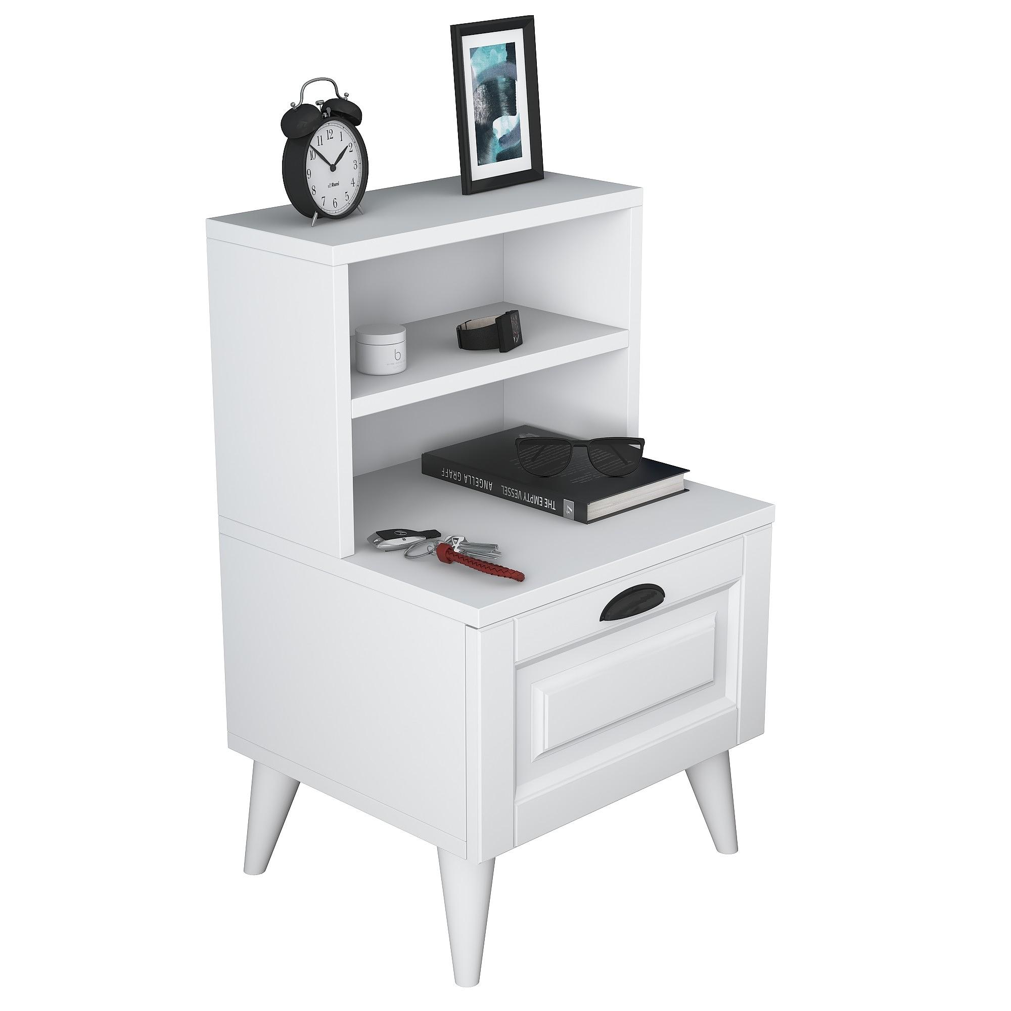 Bd105 Nightstand Wood veneer White 8