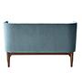 Mayor AJ6 Sofa Samt Walnussholz Blau 1