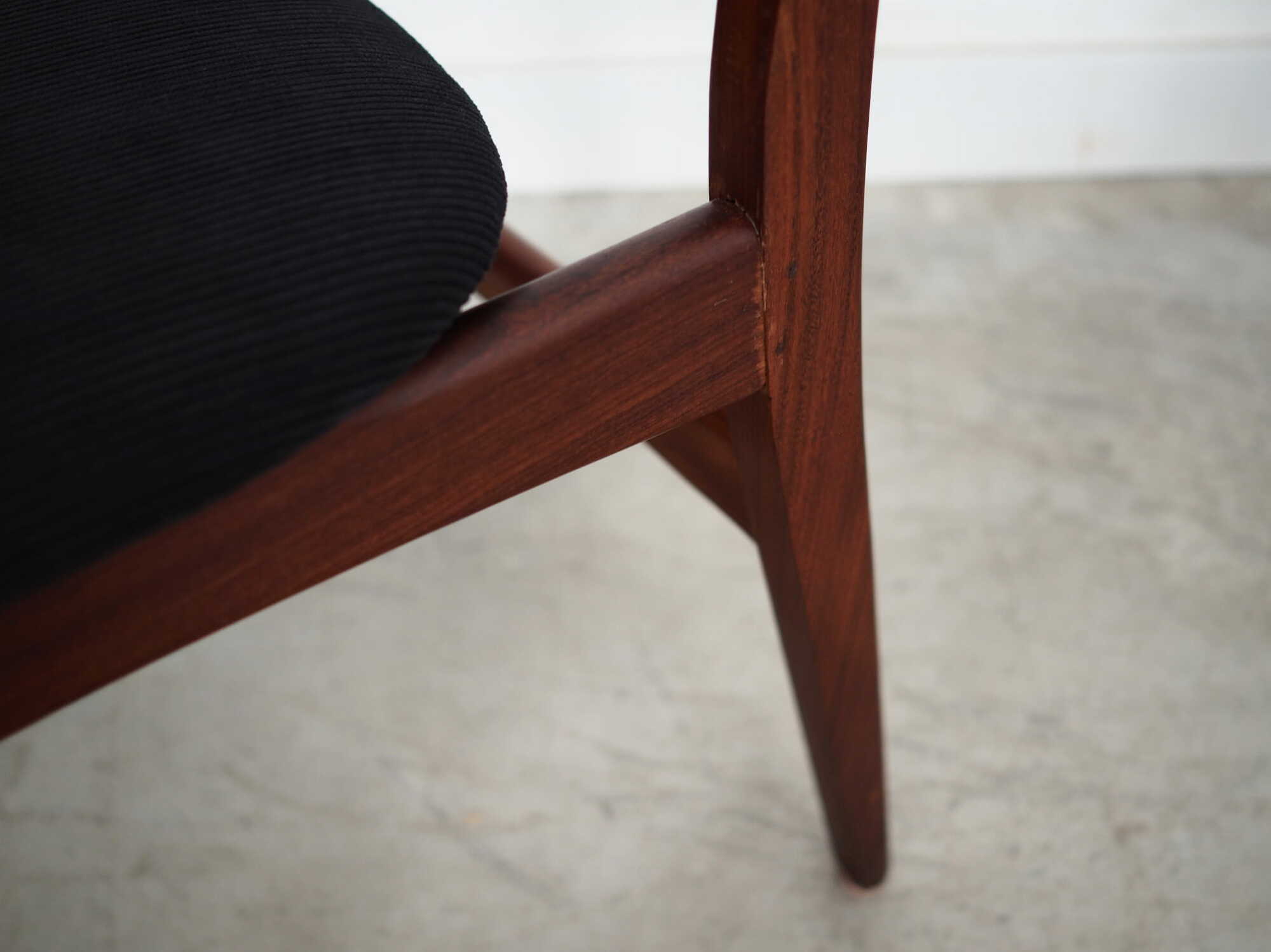 4x Vintage Stuhl Teakholz Textil Braun 1960er Jahre 8