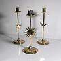 3x Vintage Kerzenhalter Messing 90er Jahre 3