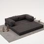 Comfort Schlafsofa 2-Sitzer mit Hocker Anthrazit 1