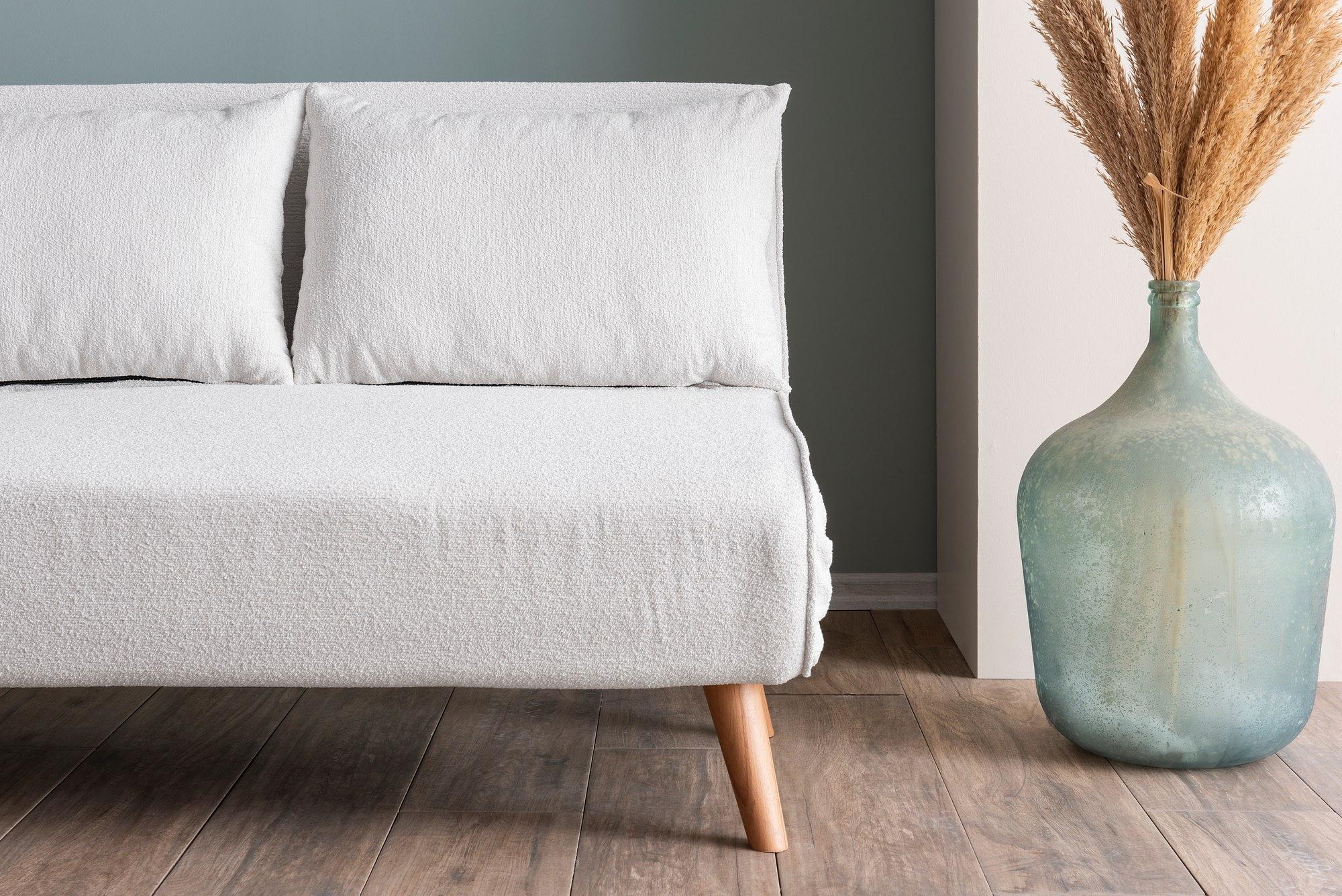 Foldable Sofa Bed 2-Seater White 7