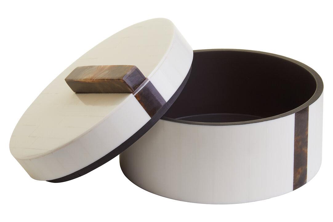 Decio Großer Box Runder Creme Braun 1