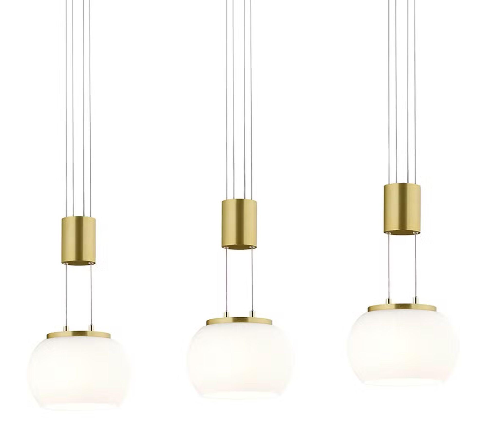 LED-Pendelleuchte 3-Flammig Opalglas Gold 0