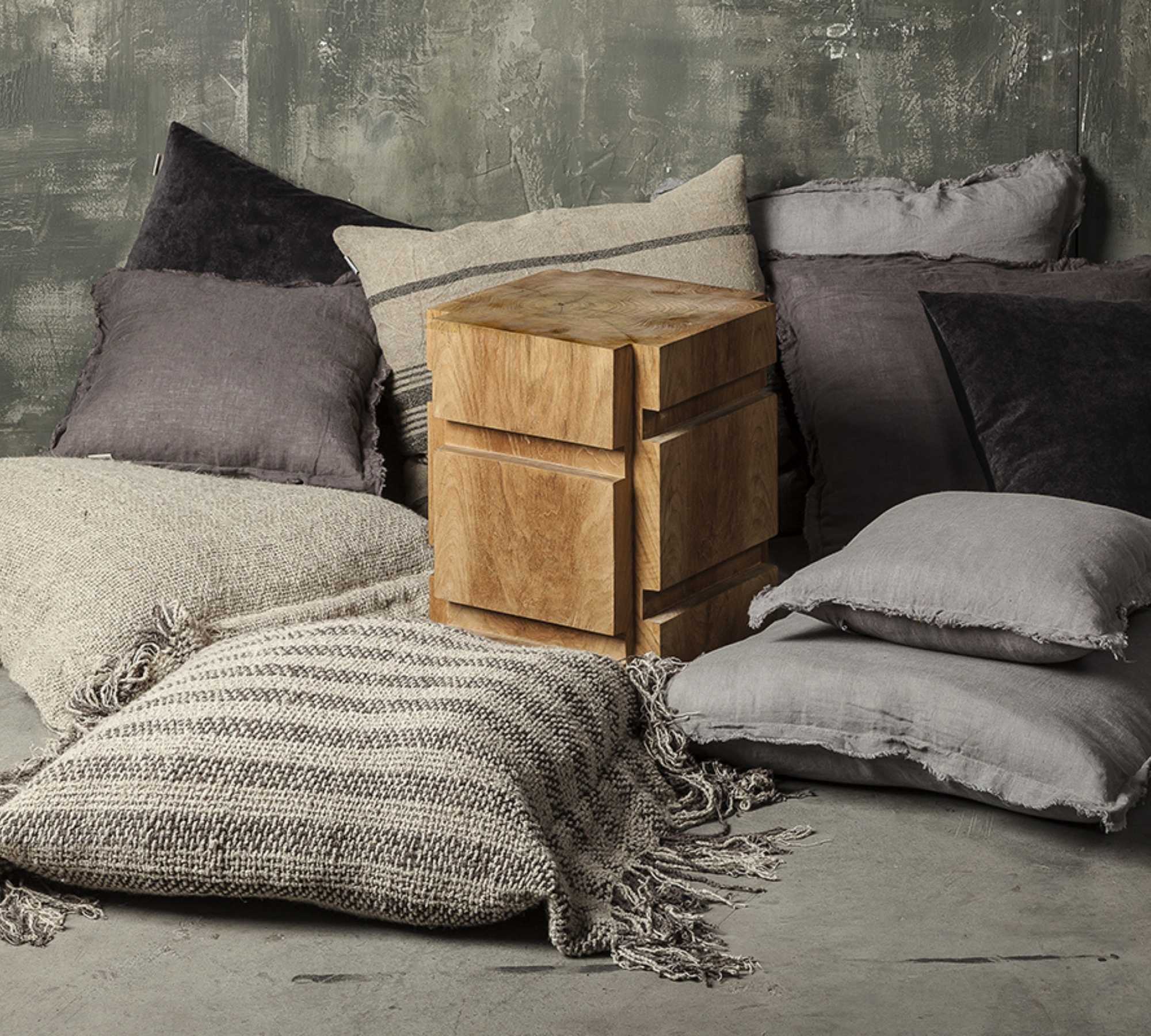 Kissenhülle Naturleinen Rot 65 x 65cm 2