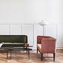 Mayor AJ6 Sofa Samt Walnussholz Blau 2
