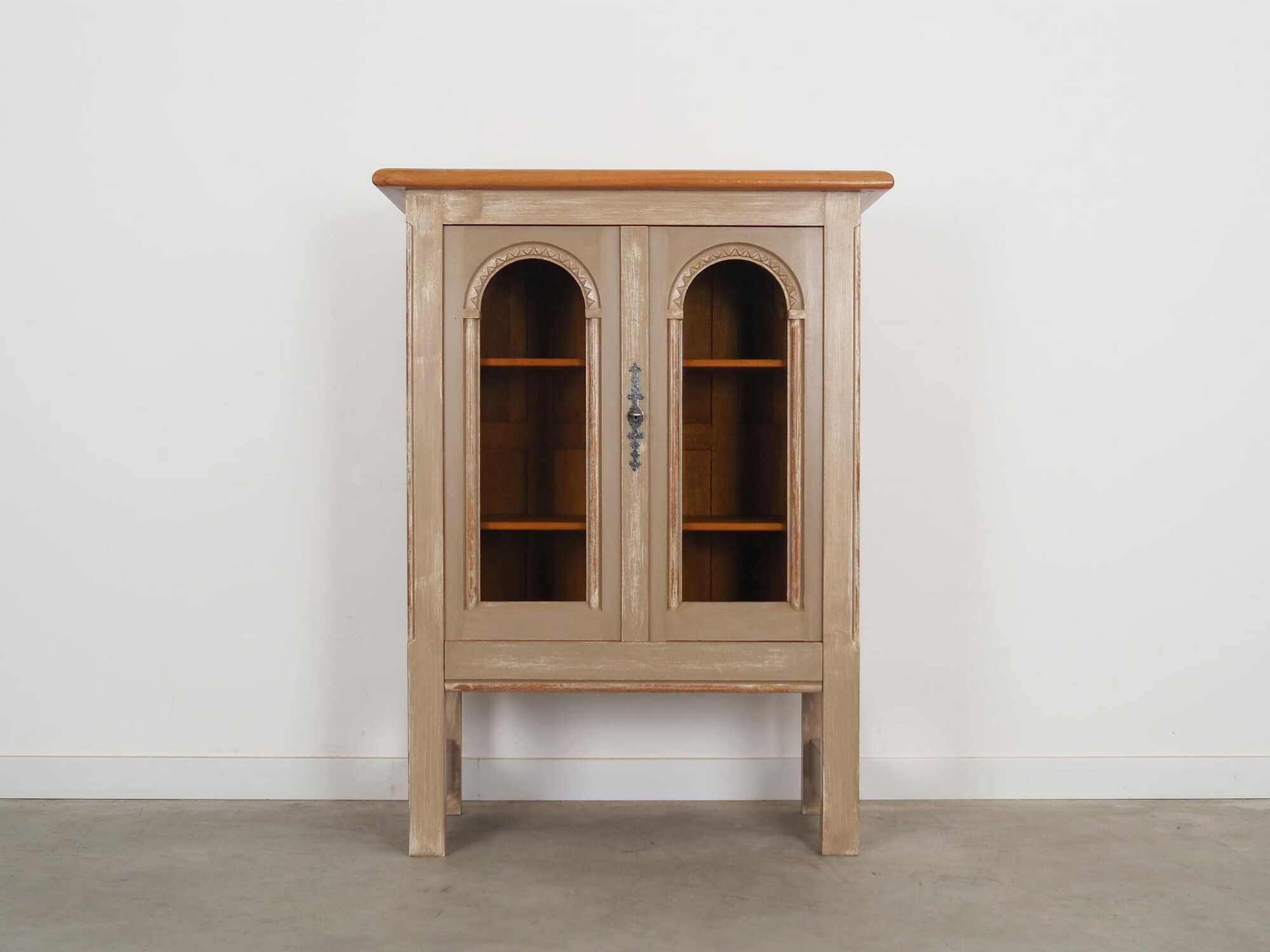 Vintage Display Cabinet Wood Grey 1960s  1