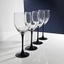 4x Vintage Wine Glass Black 80s 0