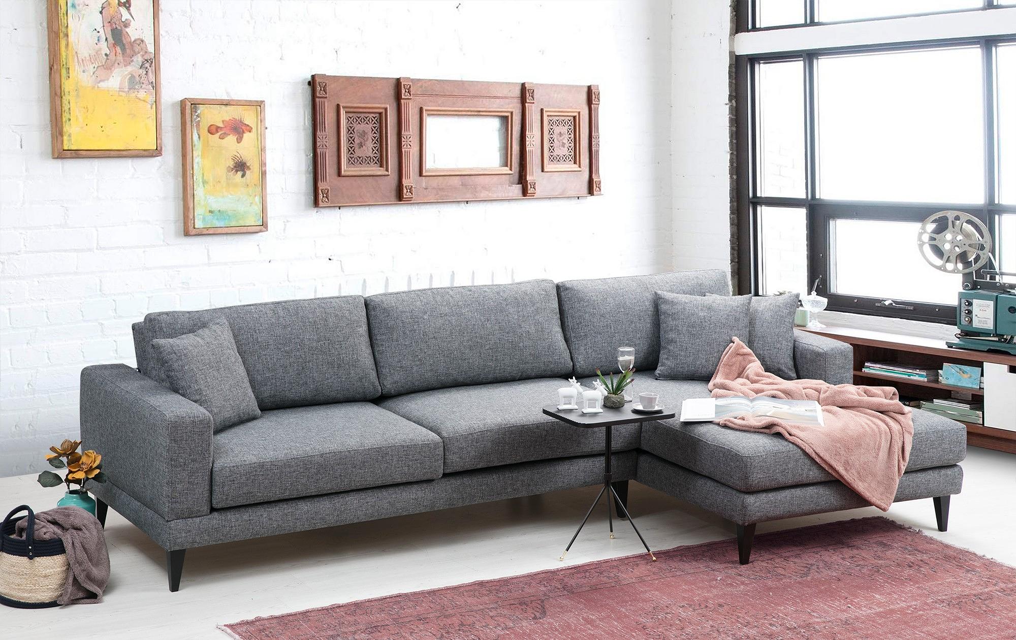 Nordic Corner Sofa Right Grey 2