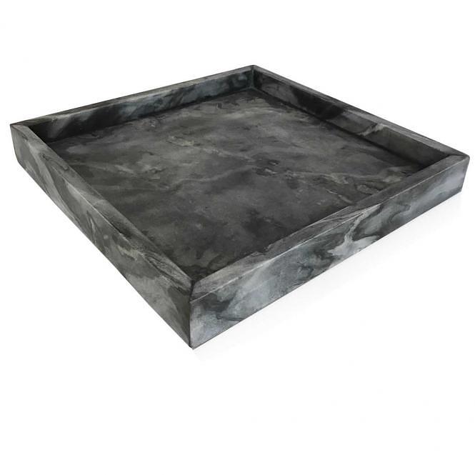 Marble tray square dark gray 1