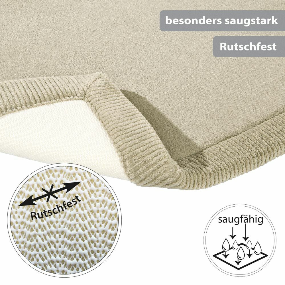 Rutschfeste Microfaser Badematte mit Memory Foam Sand 5