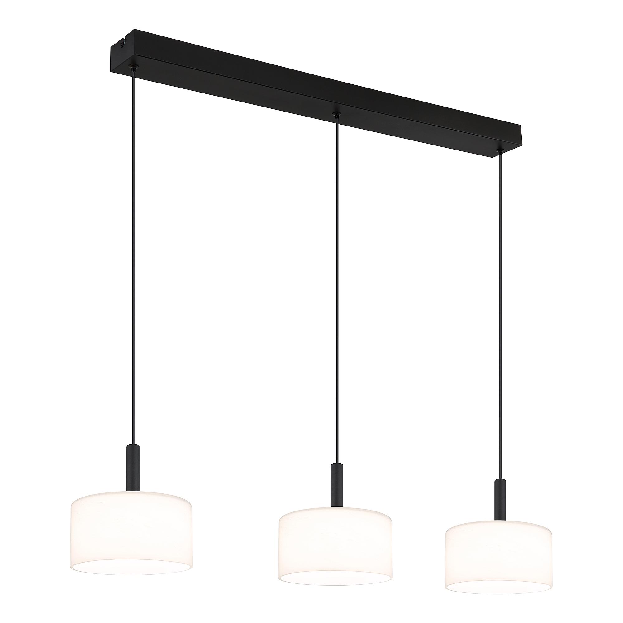 Trenton LED-Pendelleuchte Opalglas Schwarz 3