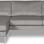 Portobello Sofa Récamiere Links Samt Metall Hellgrau 1