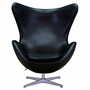 Egg Chair Arne Jacobsen Leather Black 0