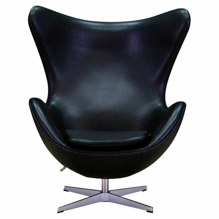 Egg Chair Arne Jacobsen Leather Black 0