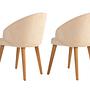 2x Bentley Dining Chair Wood Veneer Cream White 3