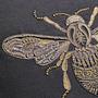 Glitter Bee Decorative Pillow Linen Black 3