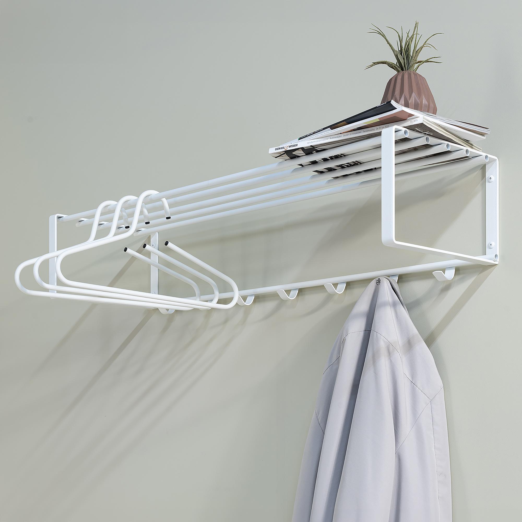 Welbeck Wandgarderobe Metall Weiß 0