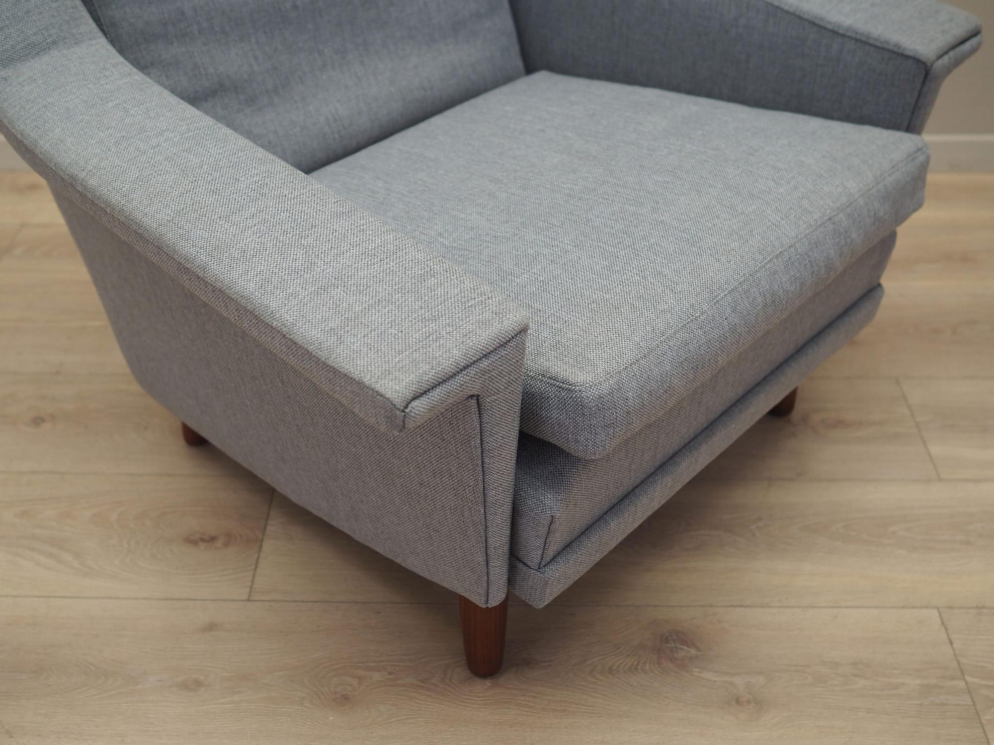 Sessel Textil Holz Grau 1960er Jahre 12