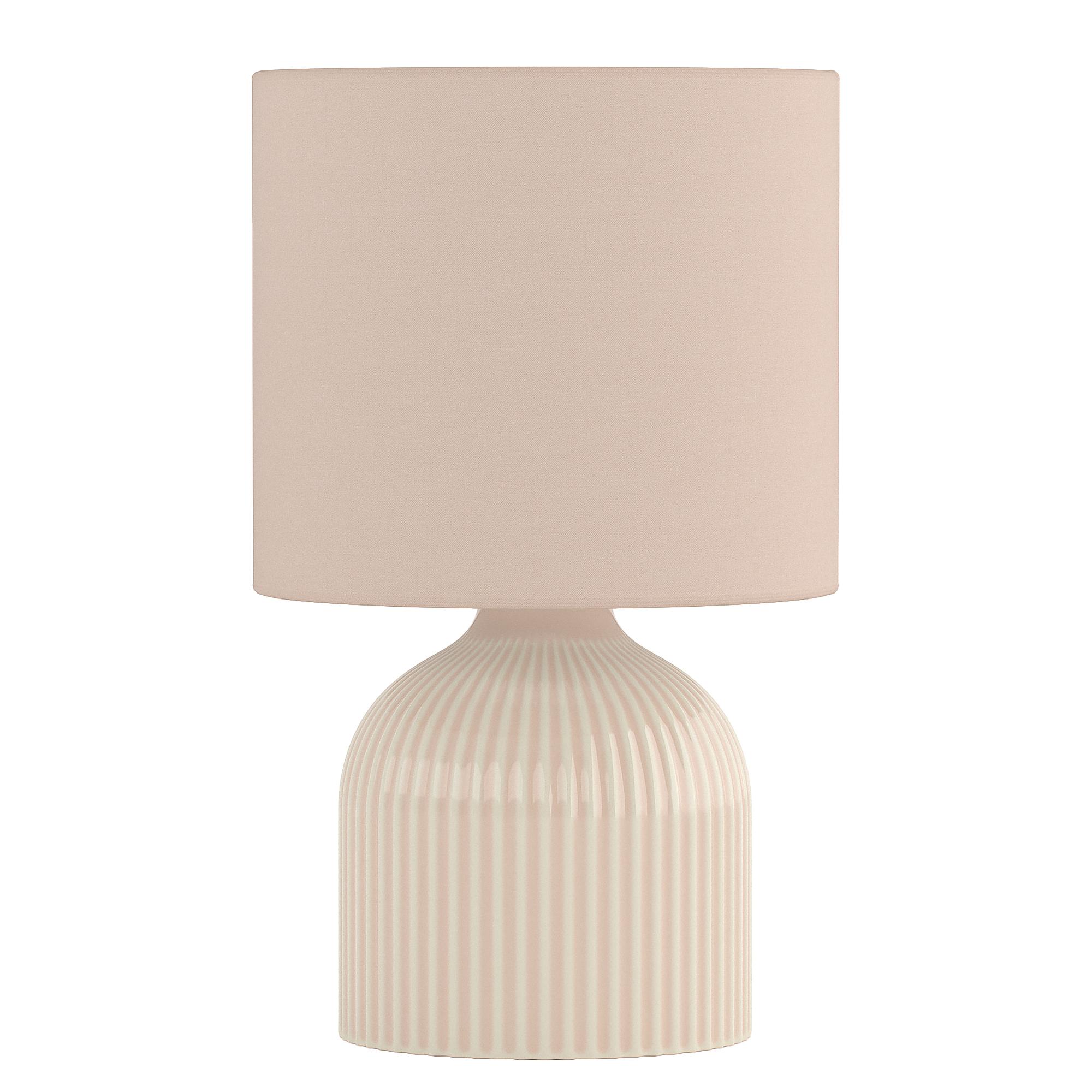 1-Flammig Uvaro Tischleuchte Frottee Keramik Rosa 4