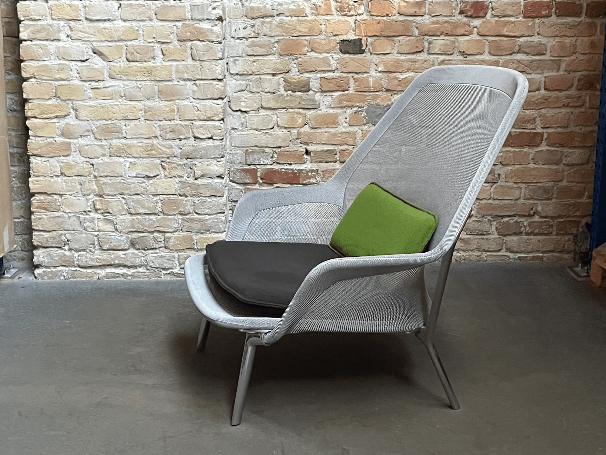 Slow Chair Sessel Textil Aluminium Creme 1