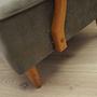 Vintage Sessel Buchenholz Samt Grau 1960er Jahre 13