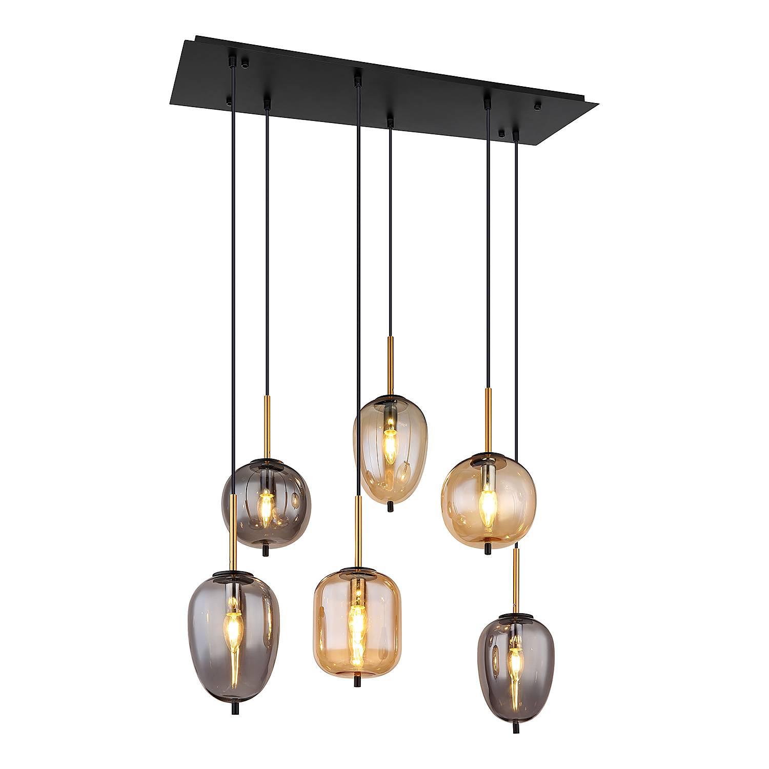 Pendelleuchte Blacky Typ B Farbglas Schwarz 2