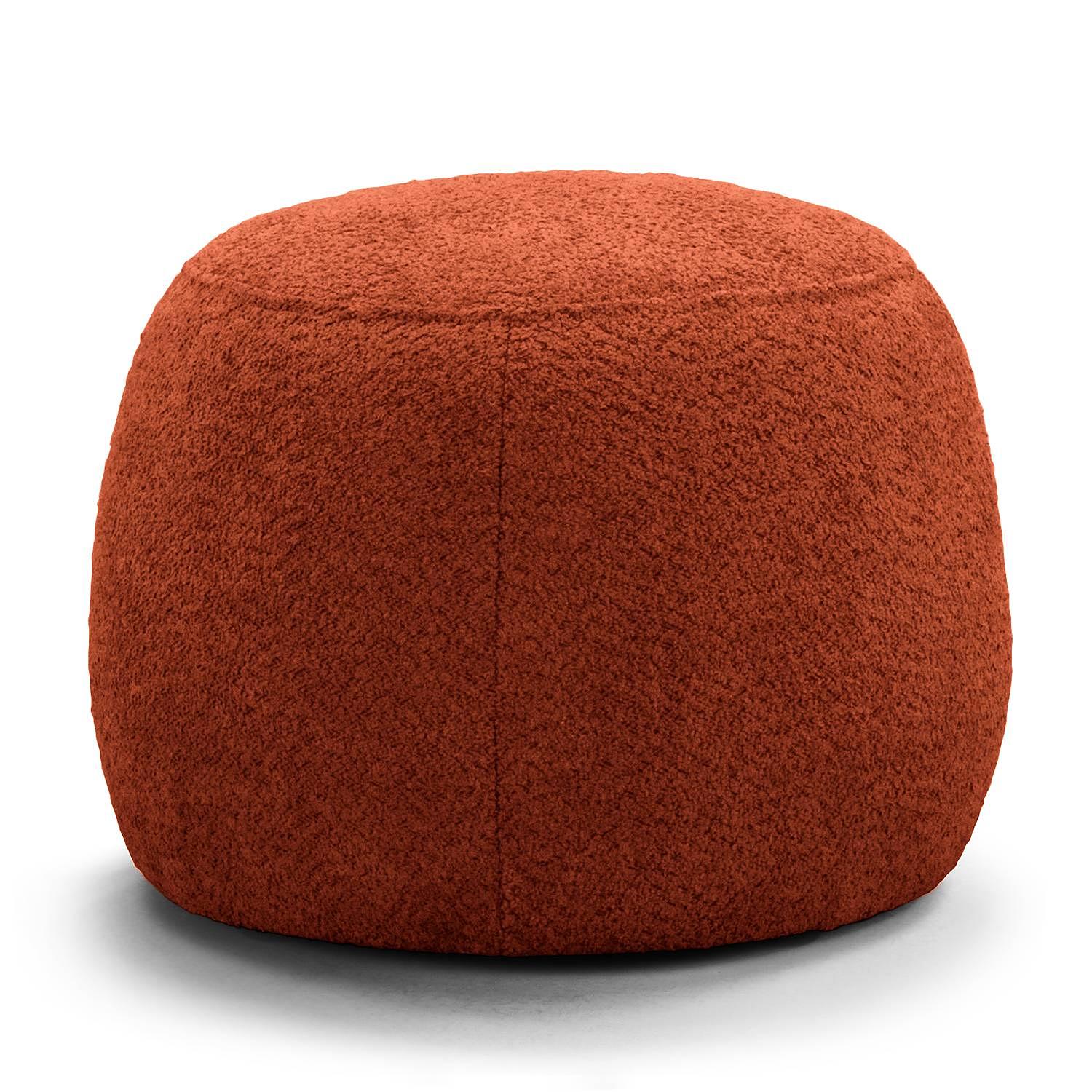 Ottoman LOVELOCK Bouclé Rust Red 1