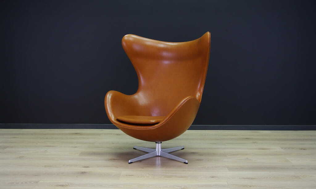 Egg Sessel Leder 1960er Jahre 1