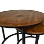 2x Ronin Beistelltisch Mangoholz Metall ø60cm 2