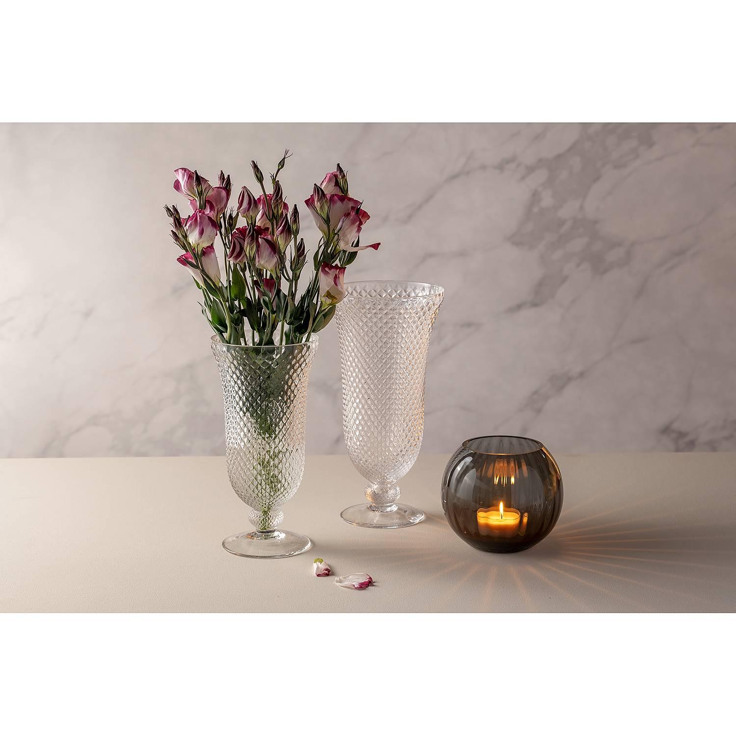 Kugelvase Poesia Kristallglas Grau Ø 15cm 2