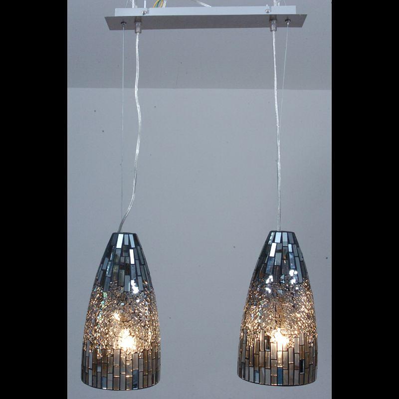 Glas-Pendelleuchte Metall Schwarz 1