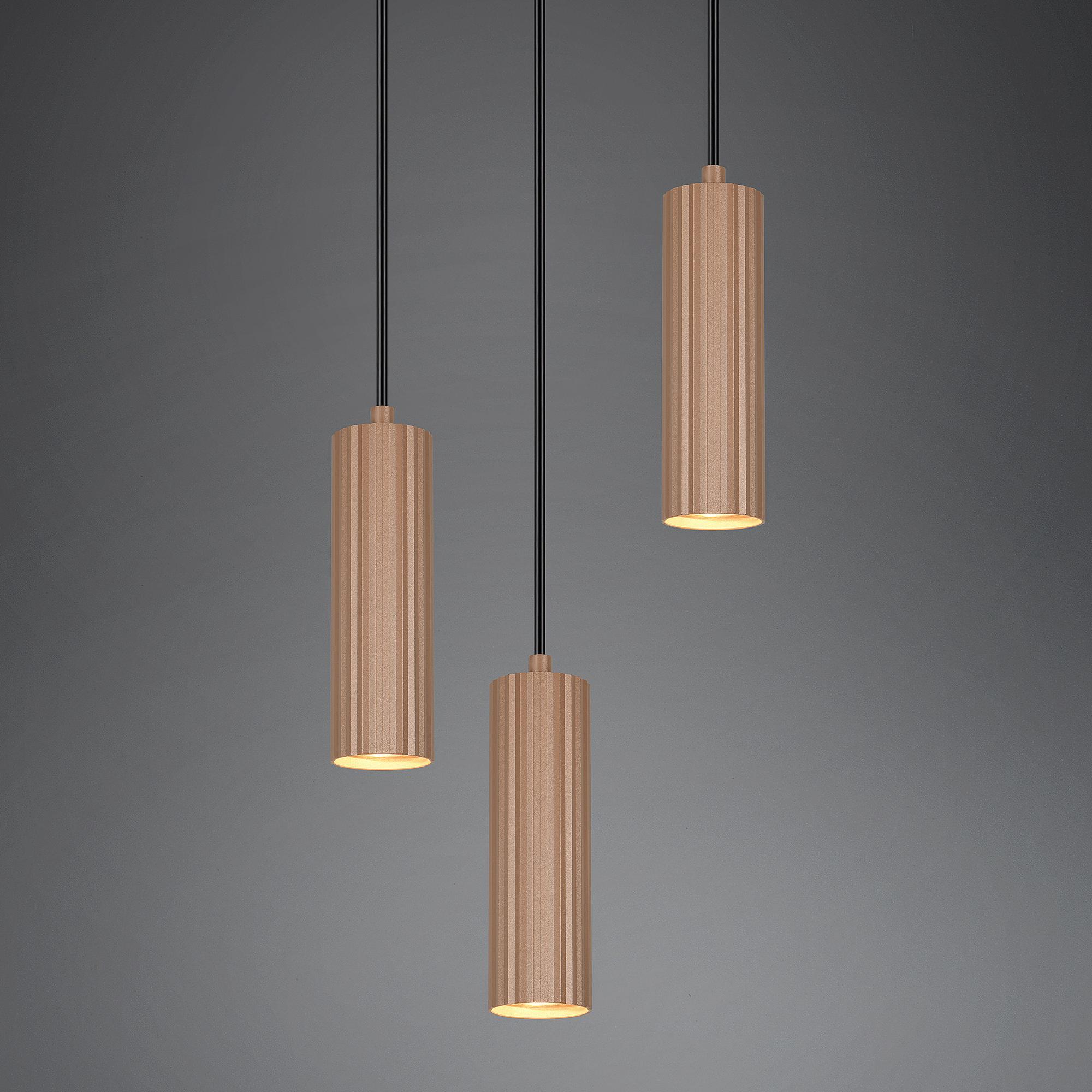 Pendelleuchte Soka 3-flammig Eisen Braun 1