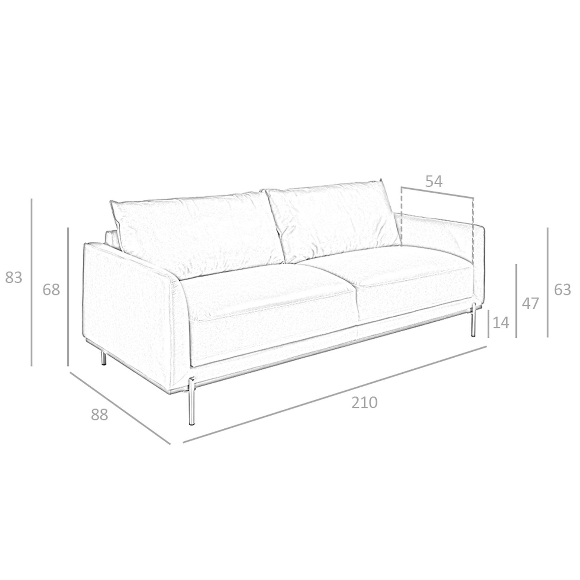 3-Sitzer Sofa in braunem Leder 6130 6