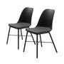 2x Esszimmerstuhl Metall Webstoff Schwarz 0