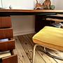 Schreibtisch mit Stuhl Holz 1950er Jahre 3