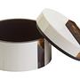 Decio Creme und Braune Kleine Runde Box
 1