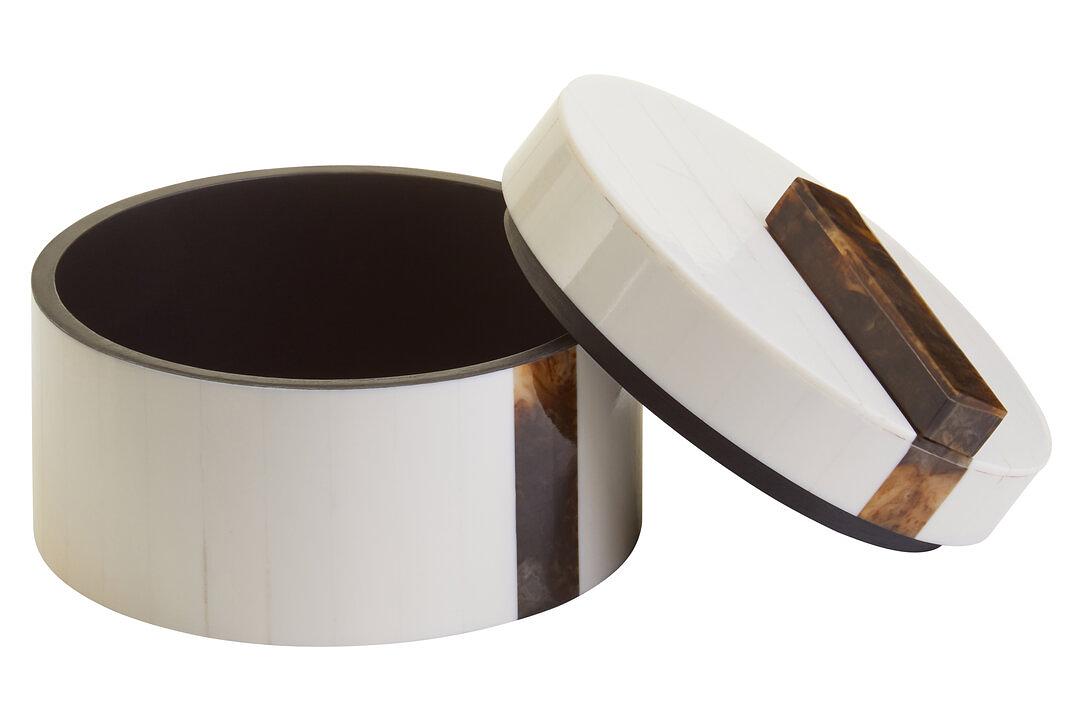 Decio Runder Box Kleiner Creme Braun 1