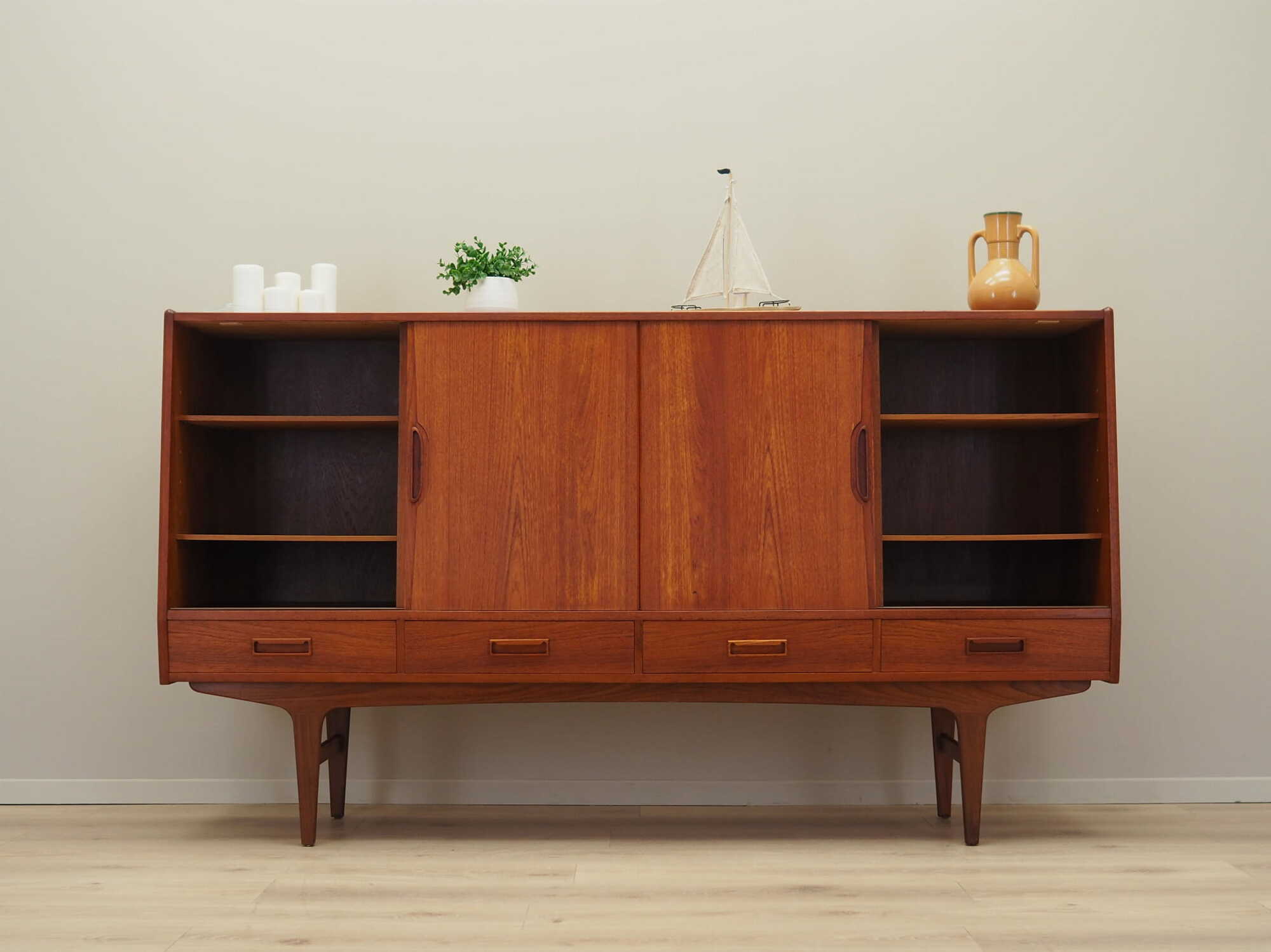 Highboard Holz Braun 1960er Jahre 2