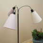 Vintage floor lamp metal textile white 1970s 3